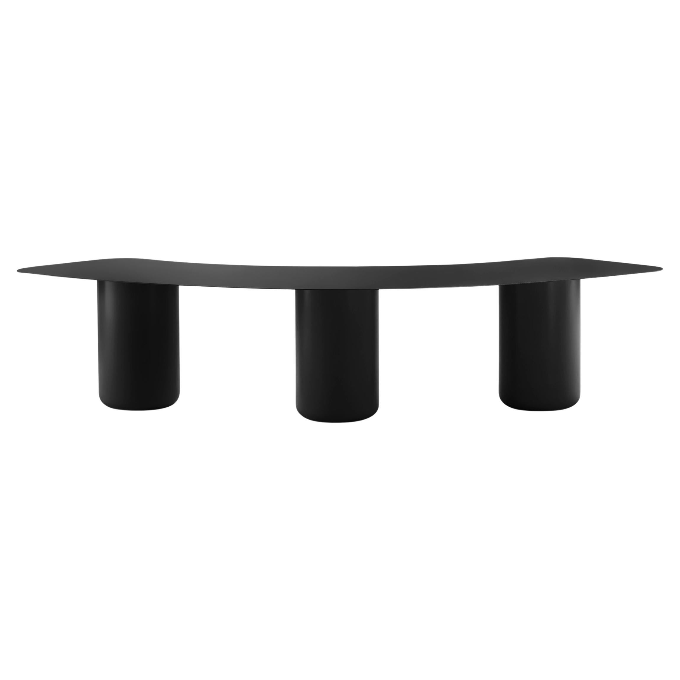 Large Black Curved Bench by Coco Flip For Sale