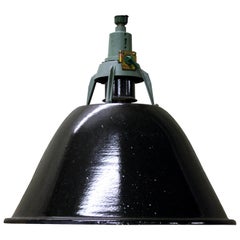 Large Black Enamel Factory Lights