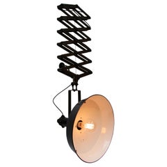 Large Black Enamel Vintage Industrial Metal Scissor Pendant Lamps