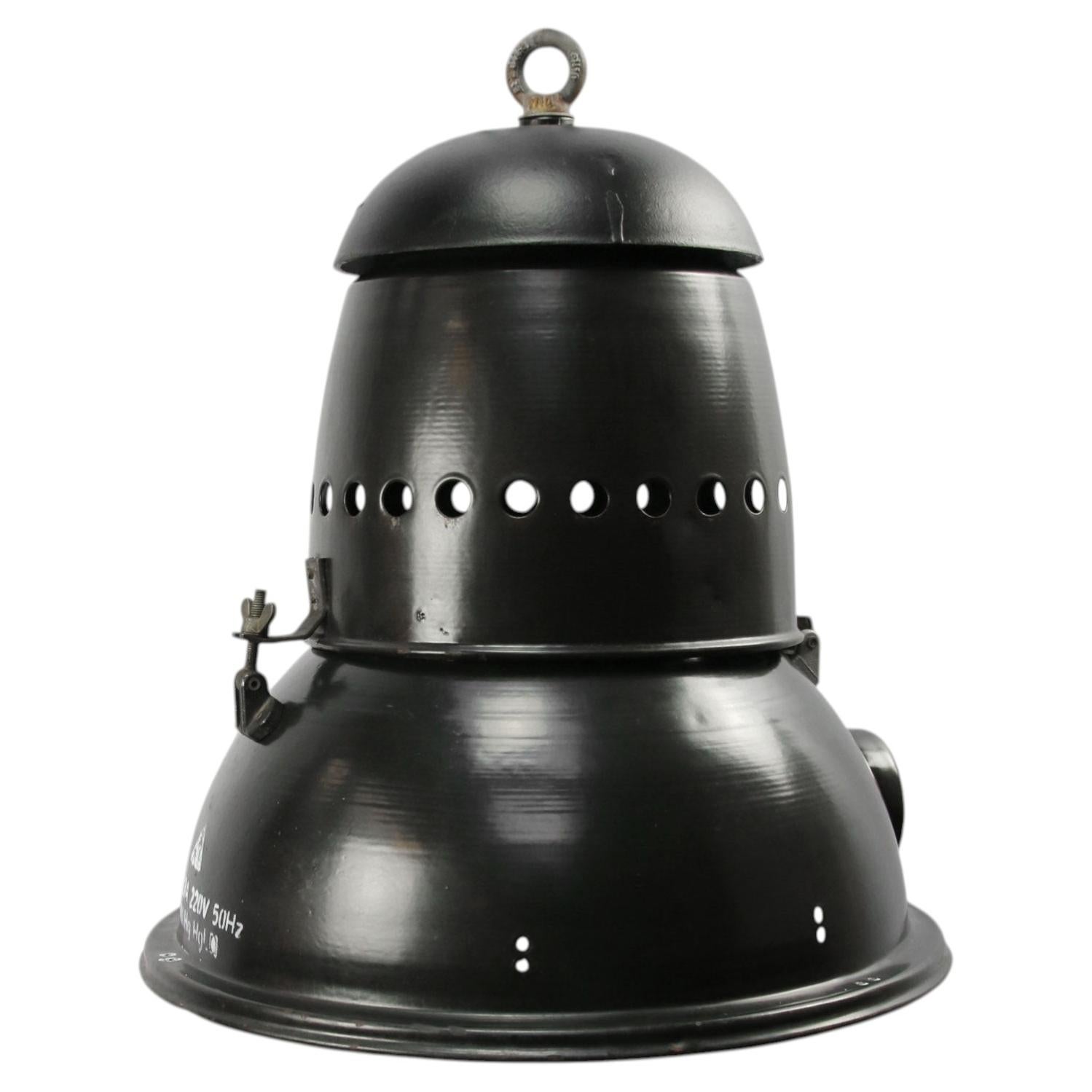 Large Black Enamel Vintage Industrial Pedant Lights