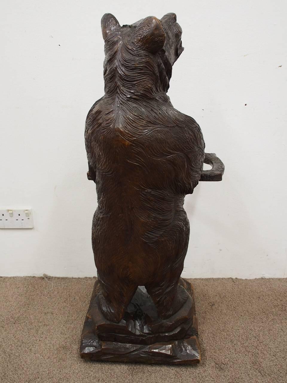 Large Black Forest Carved Bear Stick Stand, circa 1880 9