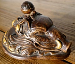 Large Black Forest Harvest Pottery Wine Jug, on a Hunting Theme