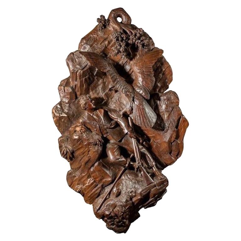 Large Black Forest Walnut Plaque For Sale