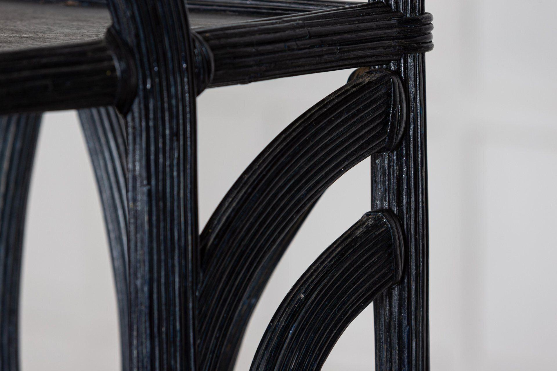 Large Black French Reeded Etagere For Sale 6