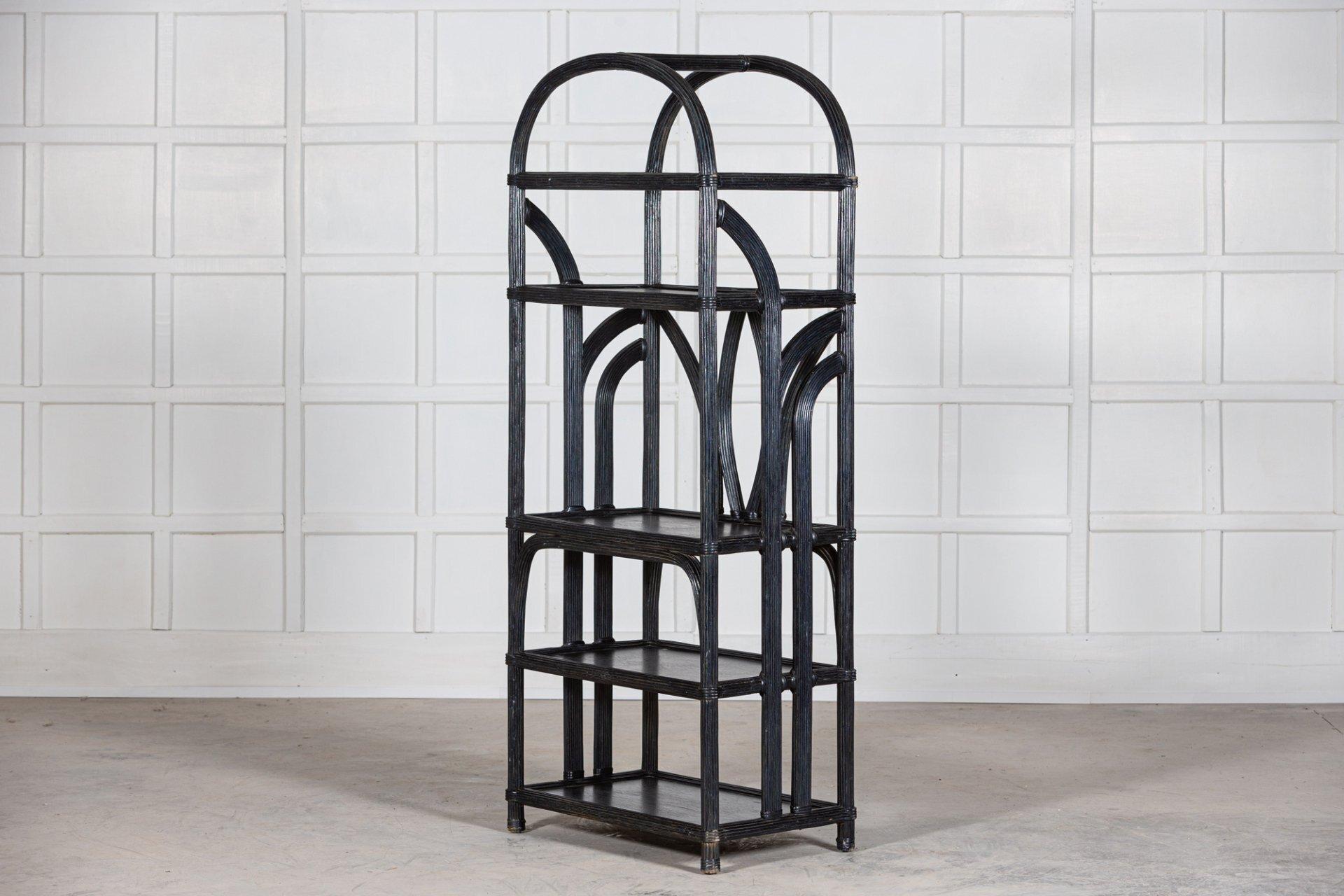 Large Black French Reeded Etagere For Sale 8
