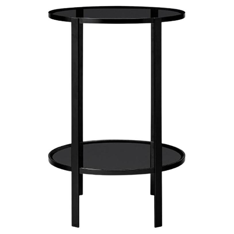 Large Black Glass Contemporary Side Table