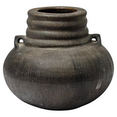 Grand vase en céramique émaillée noire de Gisèle Buthod-Garçon, circa 1980-1990