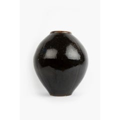 Large Black Glazed Earthenware Pot, 20th Century