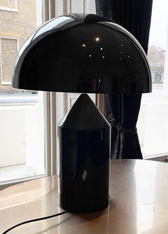 Atollo Large Black Gloss Table Lamp by Vico Magistretti