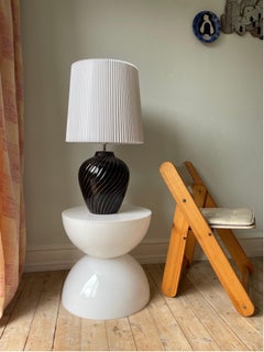 Tommaso Barbi Black and Gold Table Lamp, Mid-Century Italy, 1970s