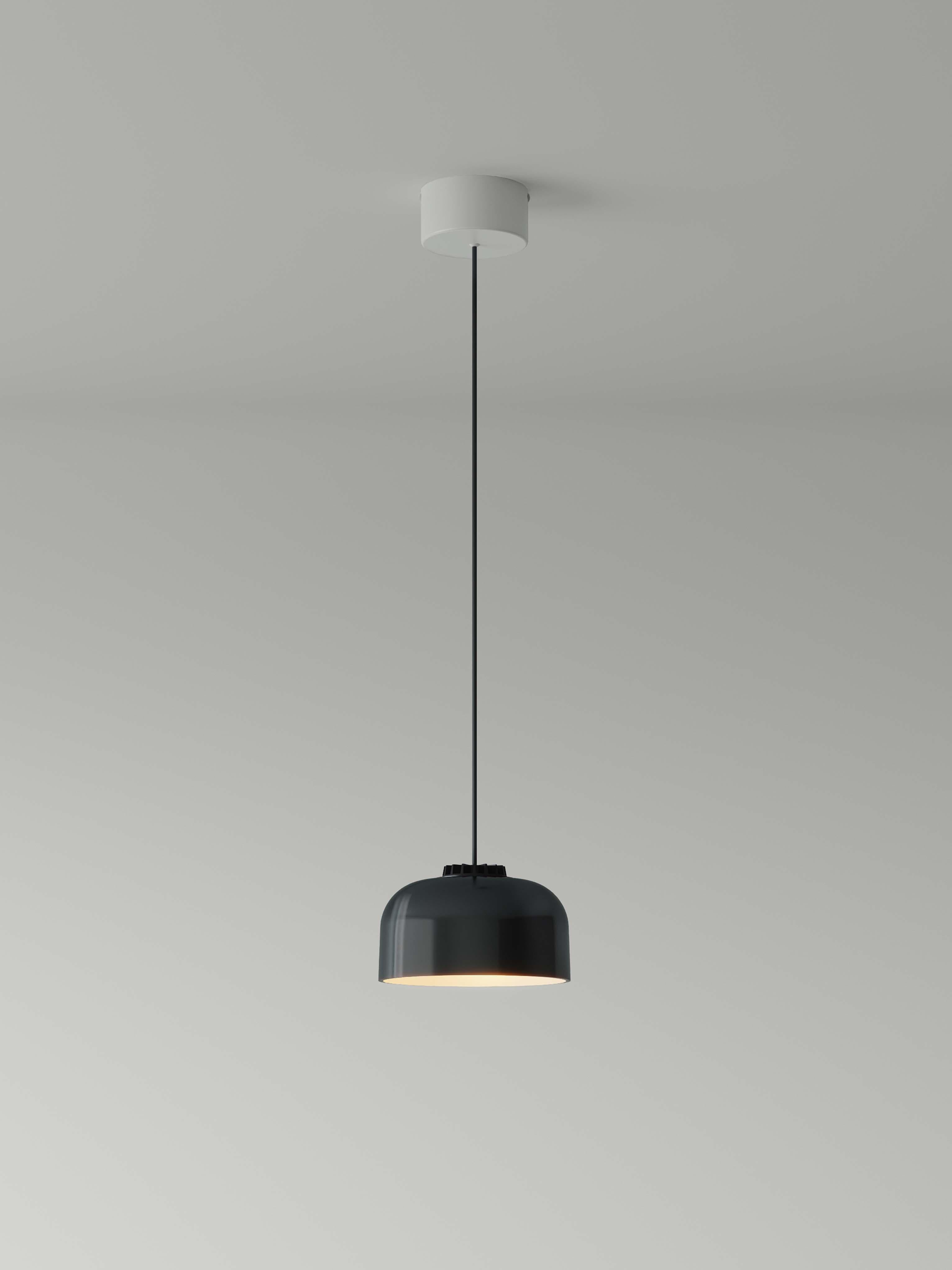 Modern Large Black Headhat Bowl Pendant Lamp by Santa & Cole