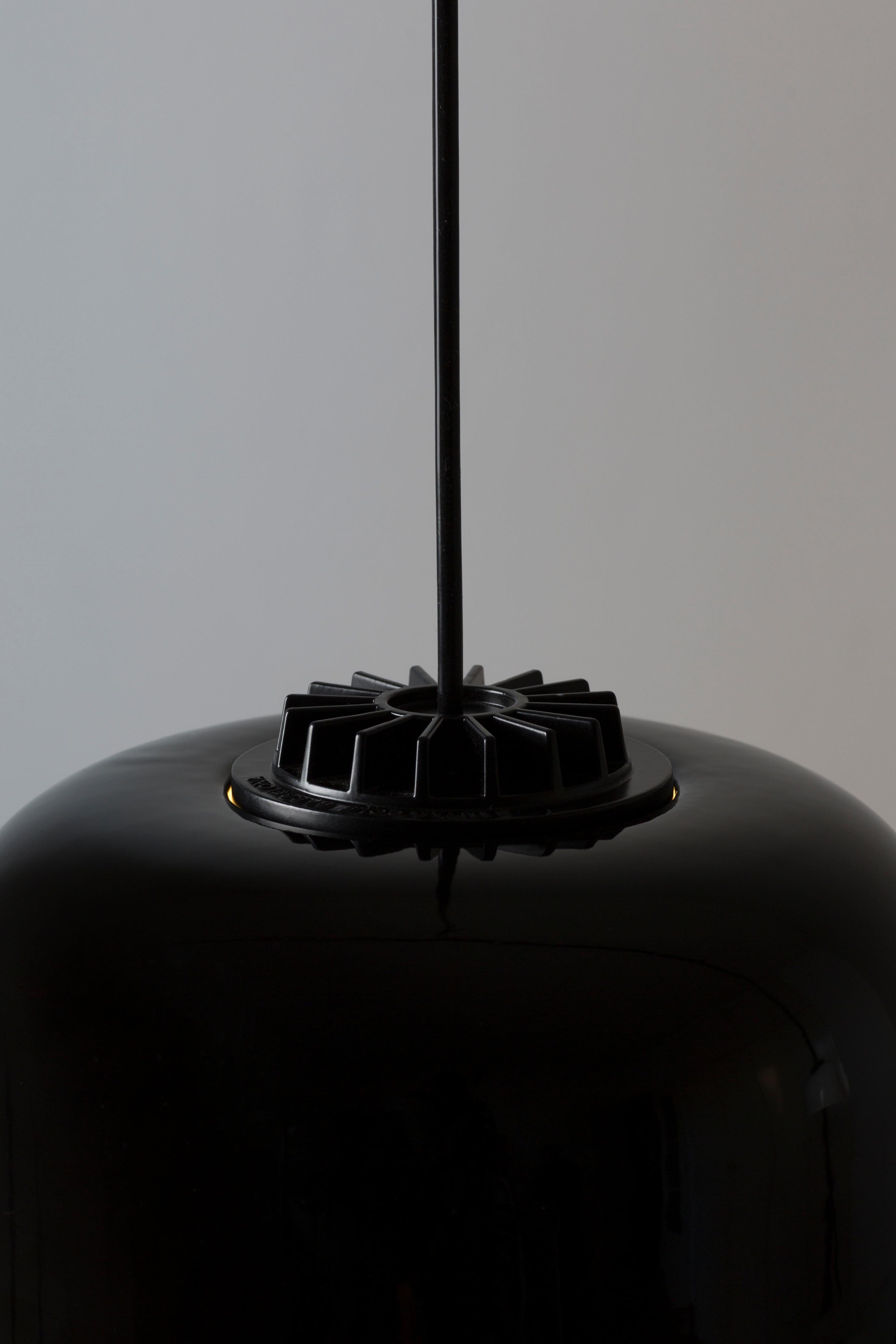 Contemporary Large Black Headhat Bowl Pendant Lamp by Santa & Cole