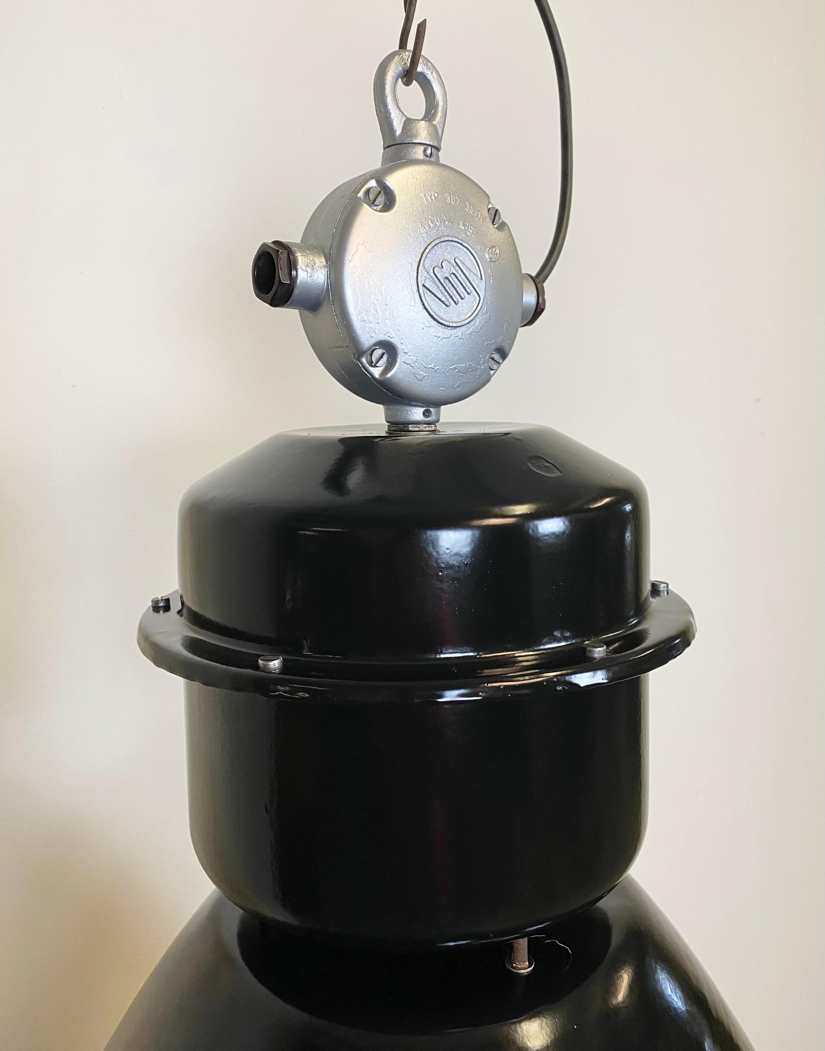 20th Century Large Black Industrial Factory Lamp from Elektrosvit, 1960s For Sale