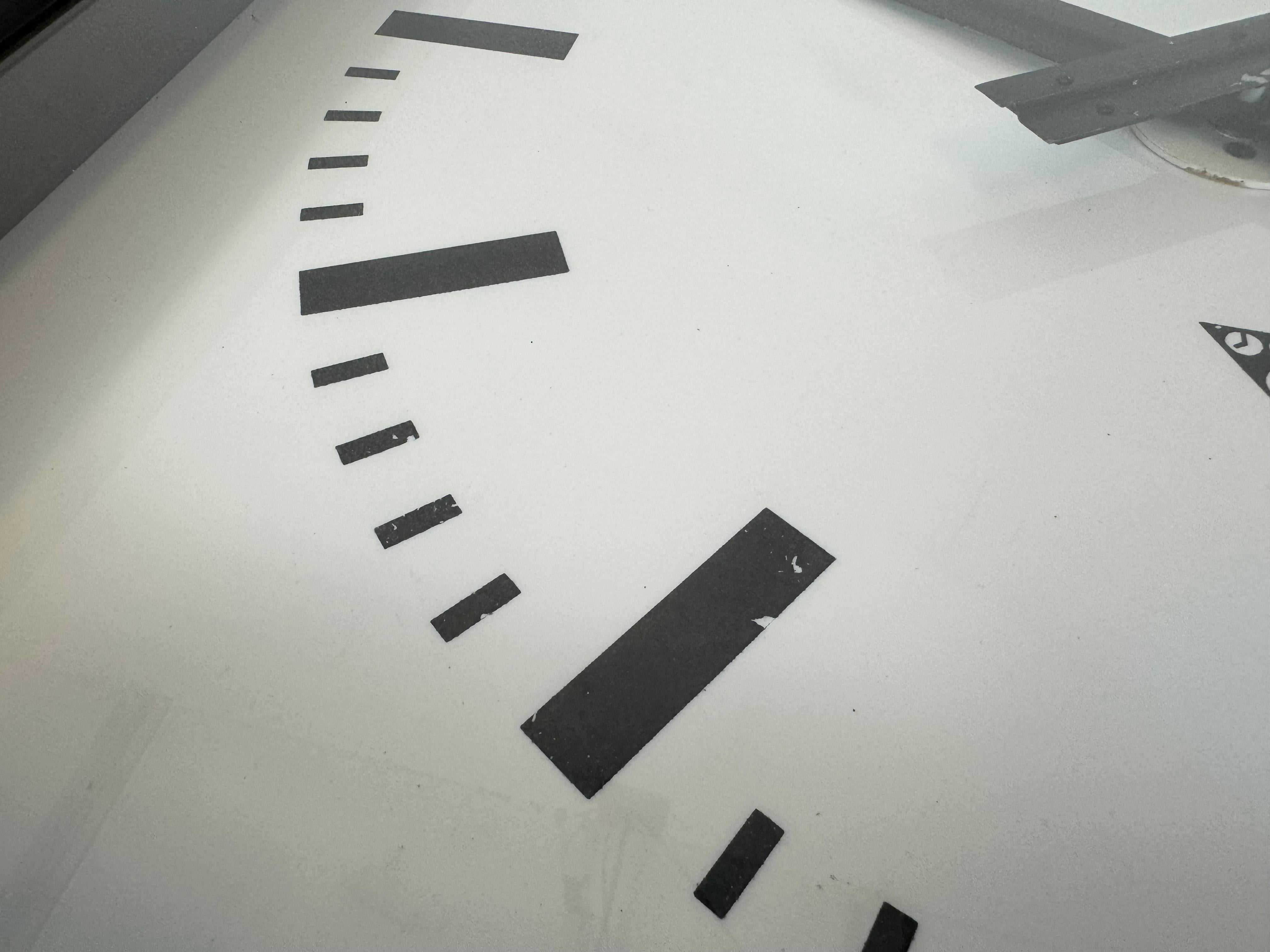 Large Black Industrial Station Square Wall Clock from Pragotron, 1960s For Sale 7