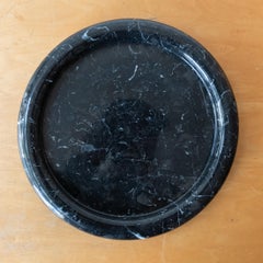 Large Black Italian Carrara Marble Bowl Vide-Poche 1960s