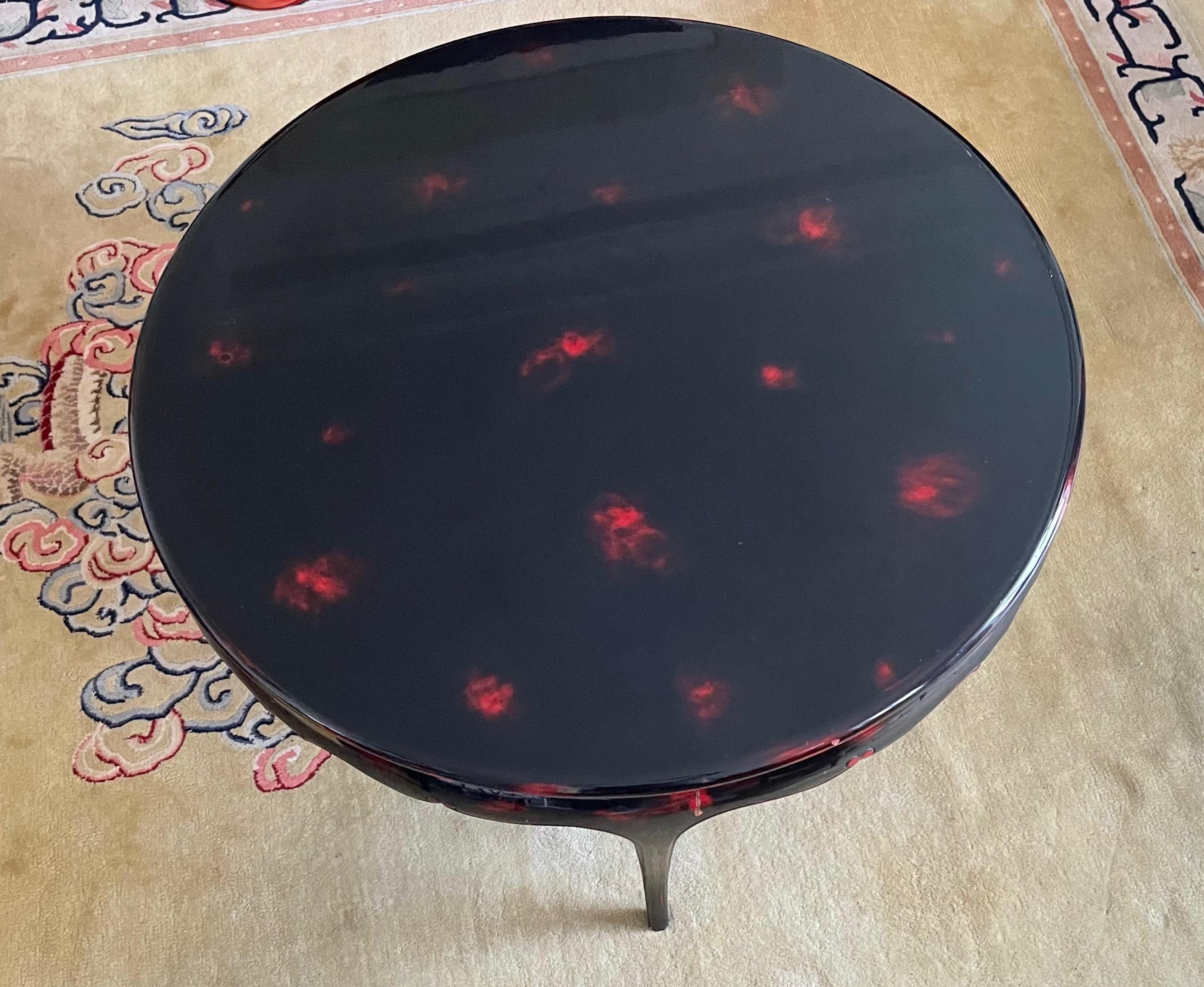 Lacquered Large Black Lacquer Art Deco Chinese Inspirated by Maurice Rinck, France, 1930 For Sale