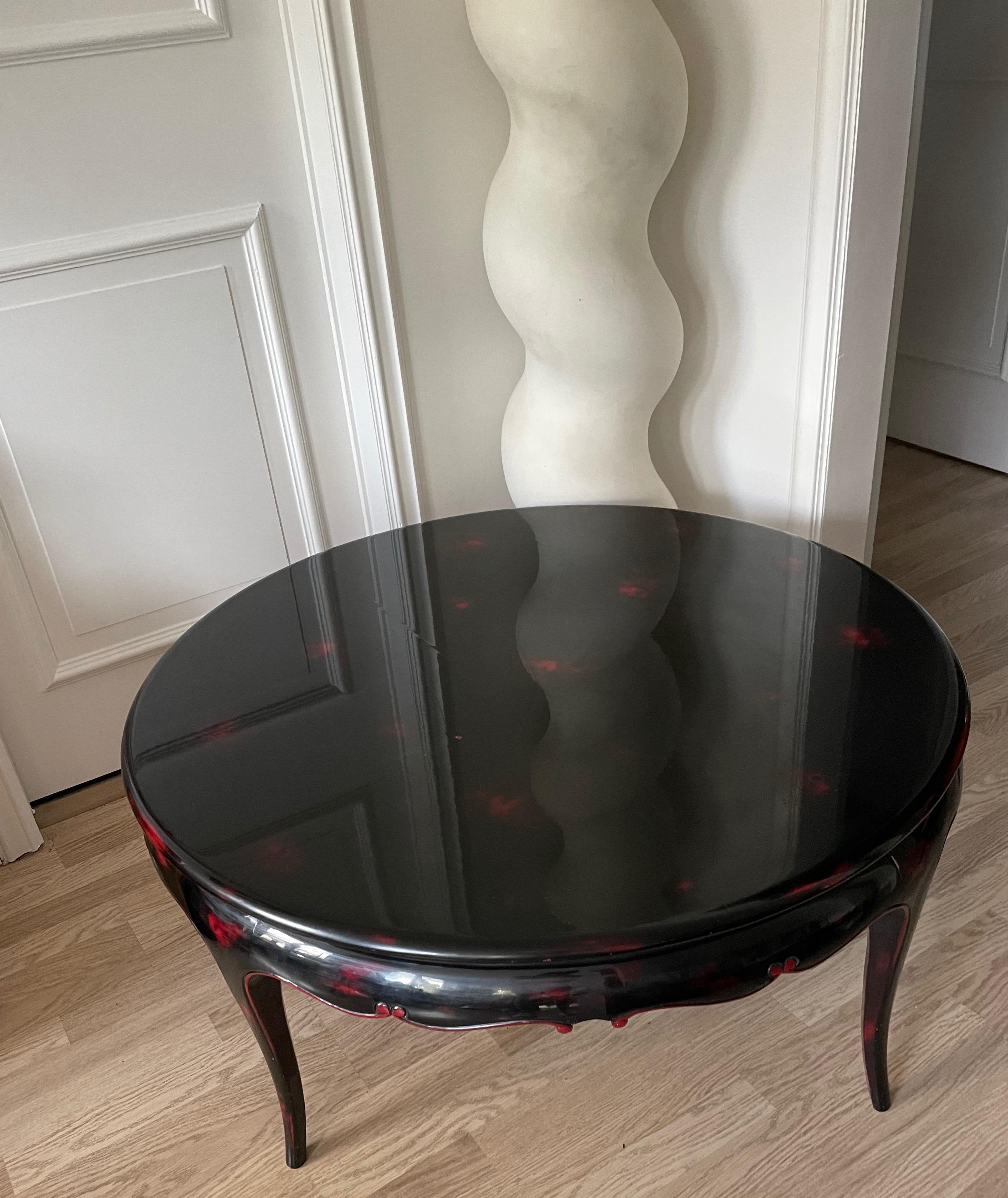 Large Black Lacquer Art Deco Chinese Inspirated by Maurice Rinck, France, 1930 In Good Condition For Sale In Brussels, BE