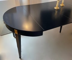 Large Black Lacquer Extending Dining Room Table by Maison Jansen, France 1955.