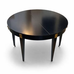 Large Black Lacquer Extending Dining Room Table by Maison Jansen, France 1955.