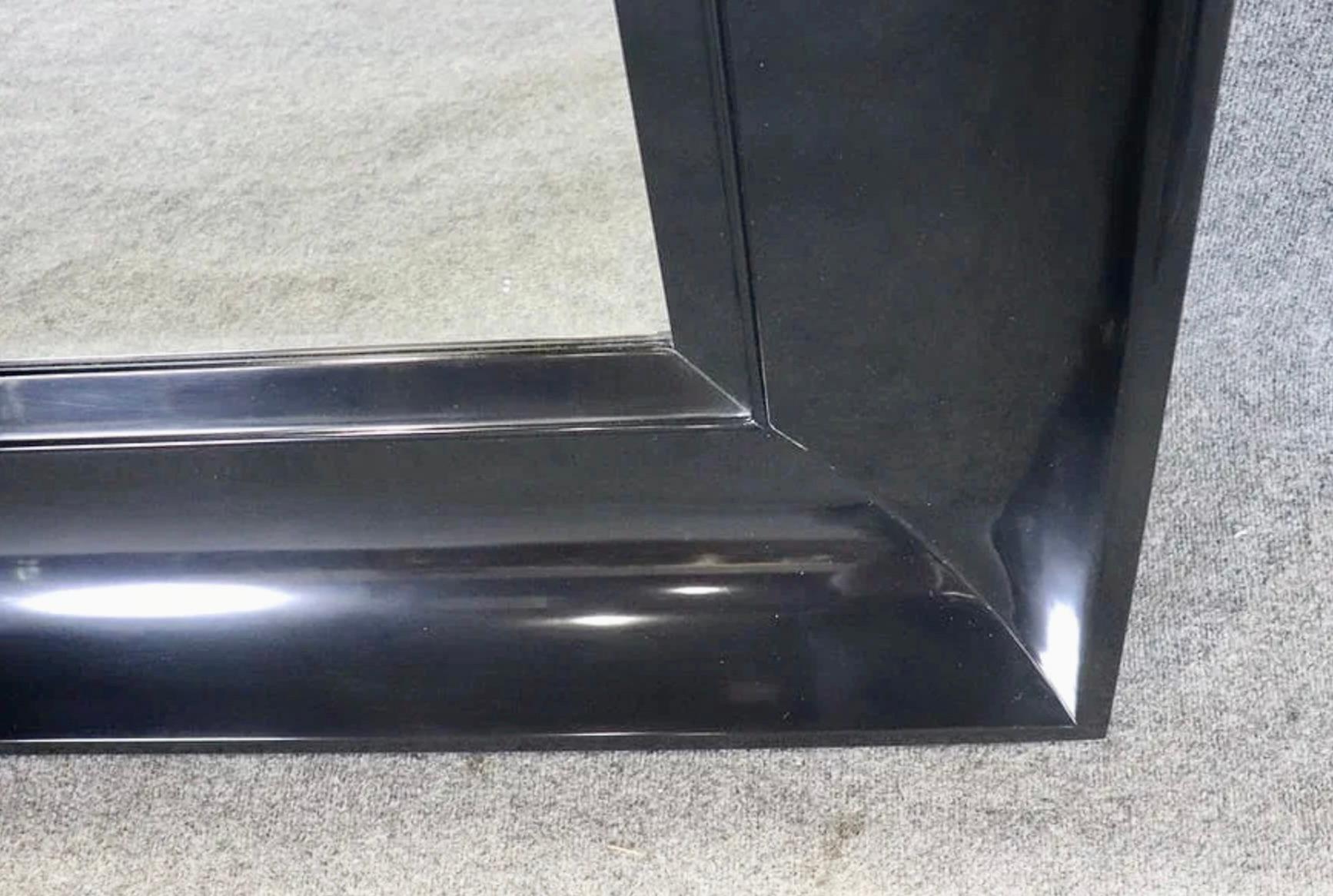 20th Century Large Black Lacquered Mirror For Sale