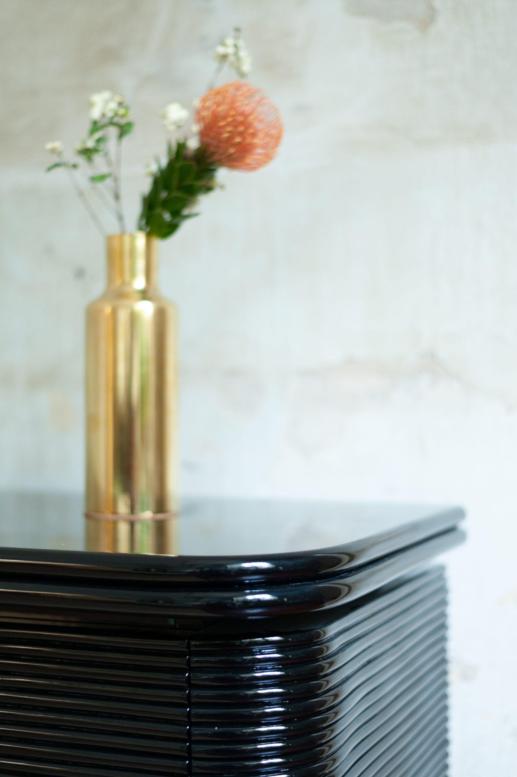 Large Black Lacquered Sideboard – 1980s For Sale 3