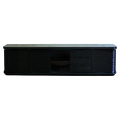 Large Black Lacquered Sideboard – 1980s
