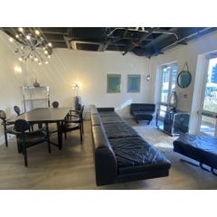 Large Black Leather 'Kennedee' Modular Poltrona Frau L Shape Sofa / Settee