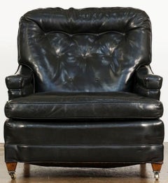 Sillón grande de cuero negro by Bloomingdales