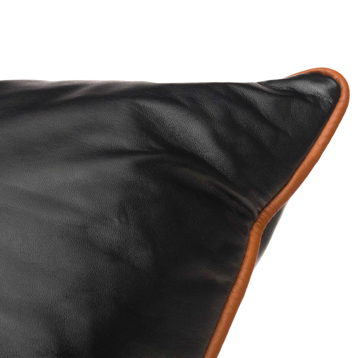 black leather cushion