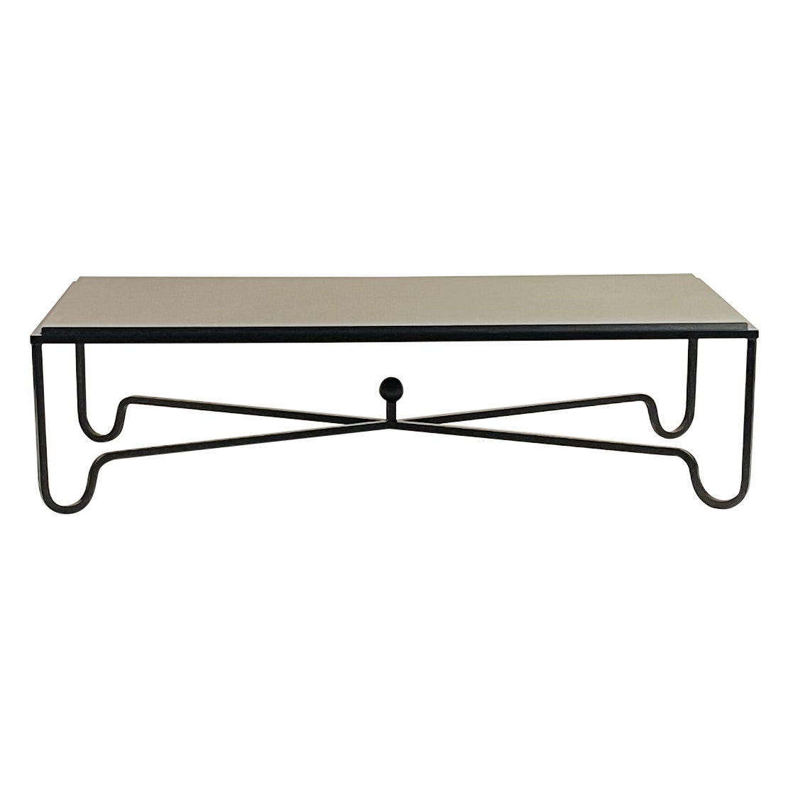 Large Black Limestone Entretoise Coffee Table by Design Frères For Sale