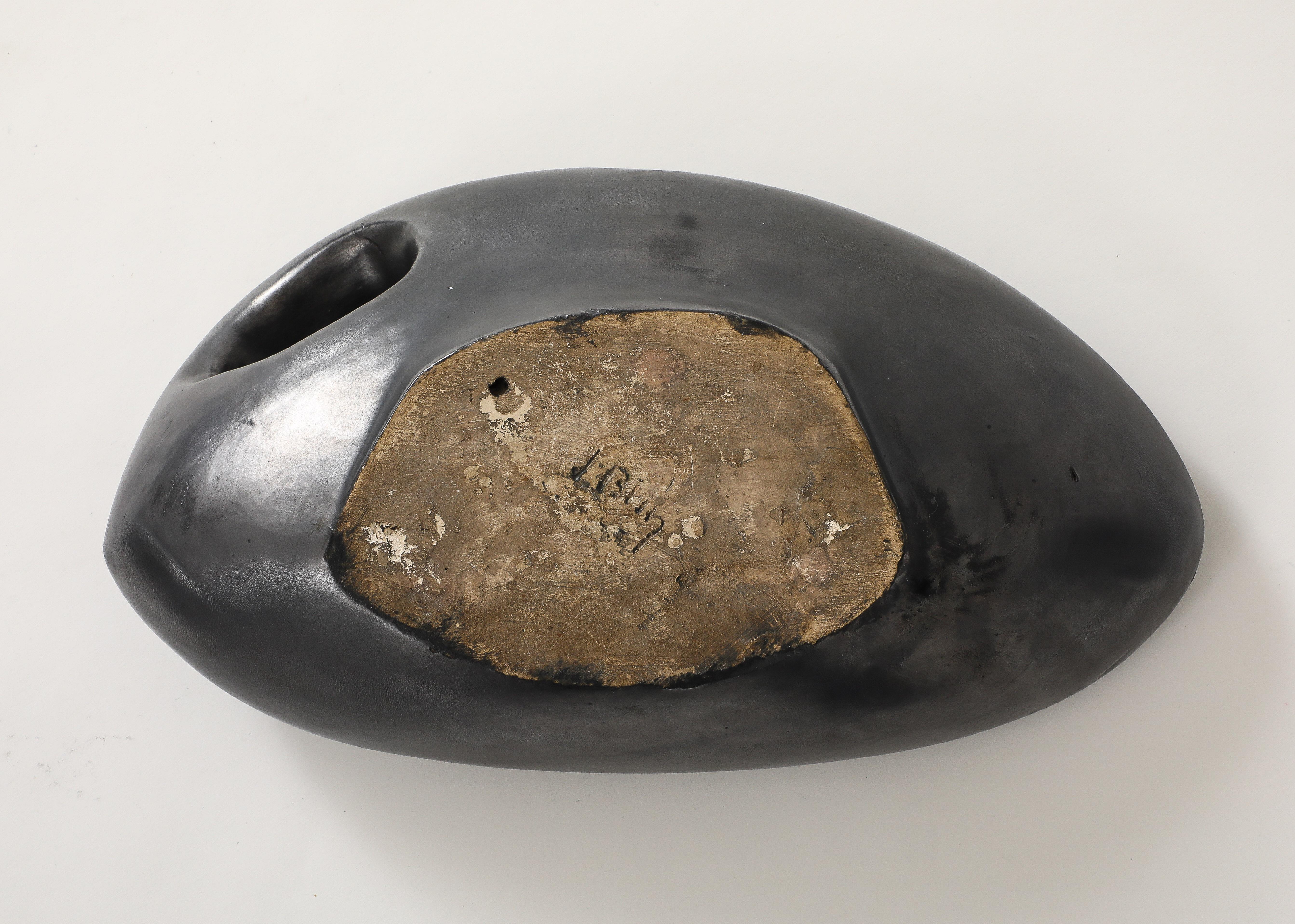 Große schwarze Freiformschale in Freiform von Jacques Blin, Frankreich, um 1960, signiert im Angebot 5