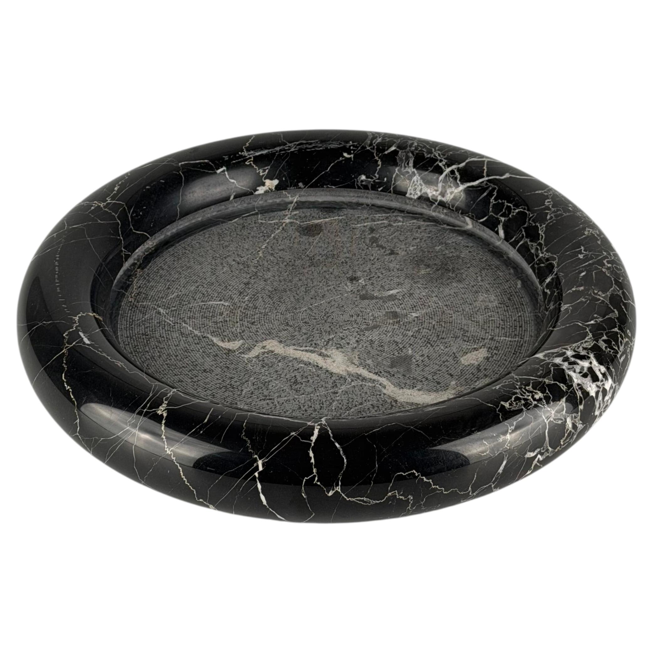 Large Black Marble Centerpiece, Attr. to Angelo Mangiarotti for Up & Up, 1970s