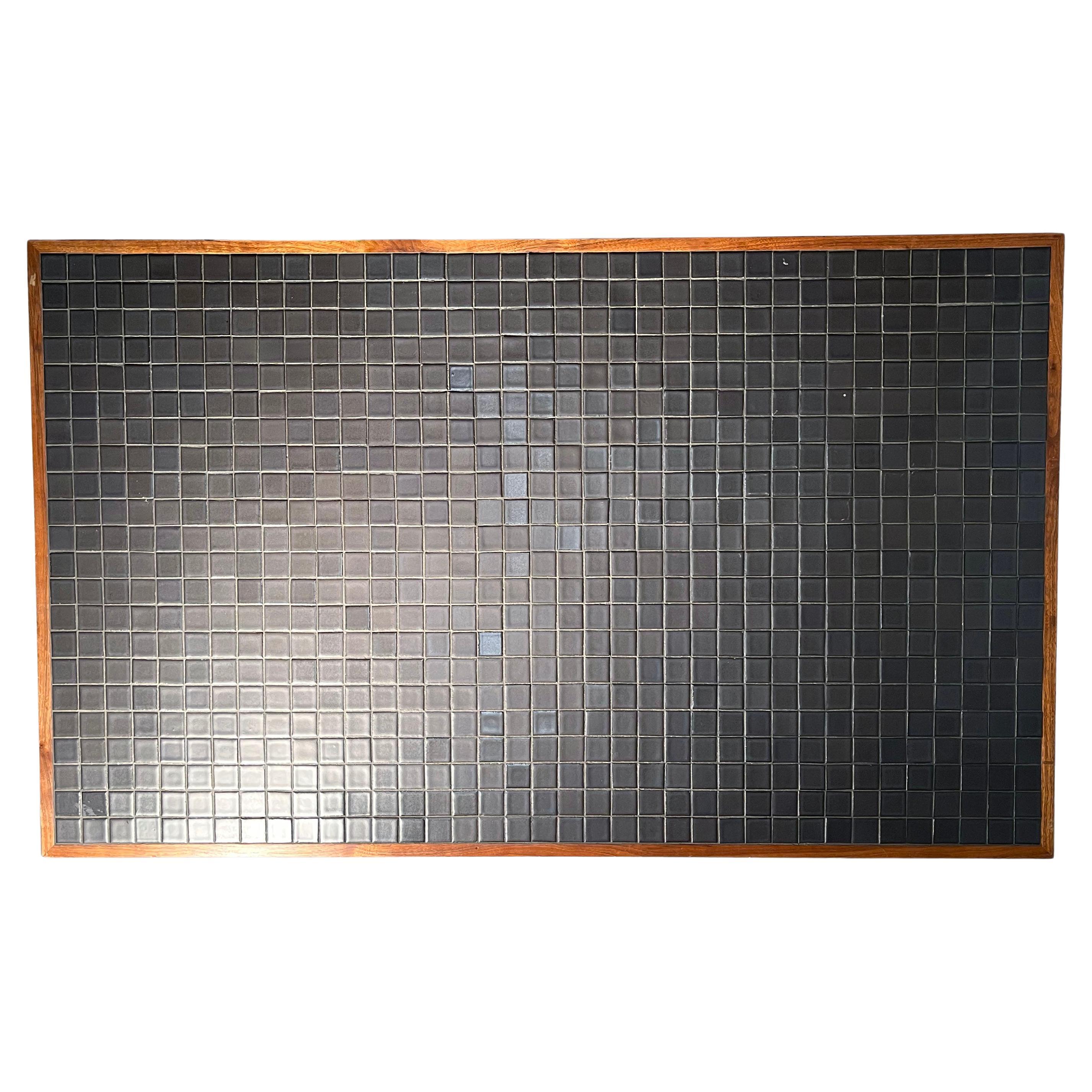 Large Black Mosaic Ceramic Tile Coffee Table by Gordon  & Jane Martz