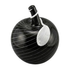 Large Black Murano Glass Apple Vessel