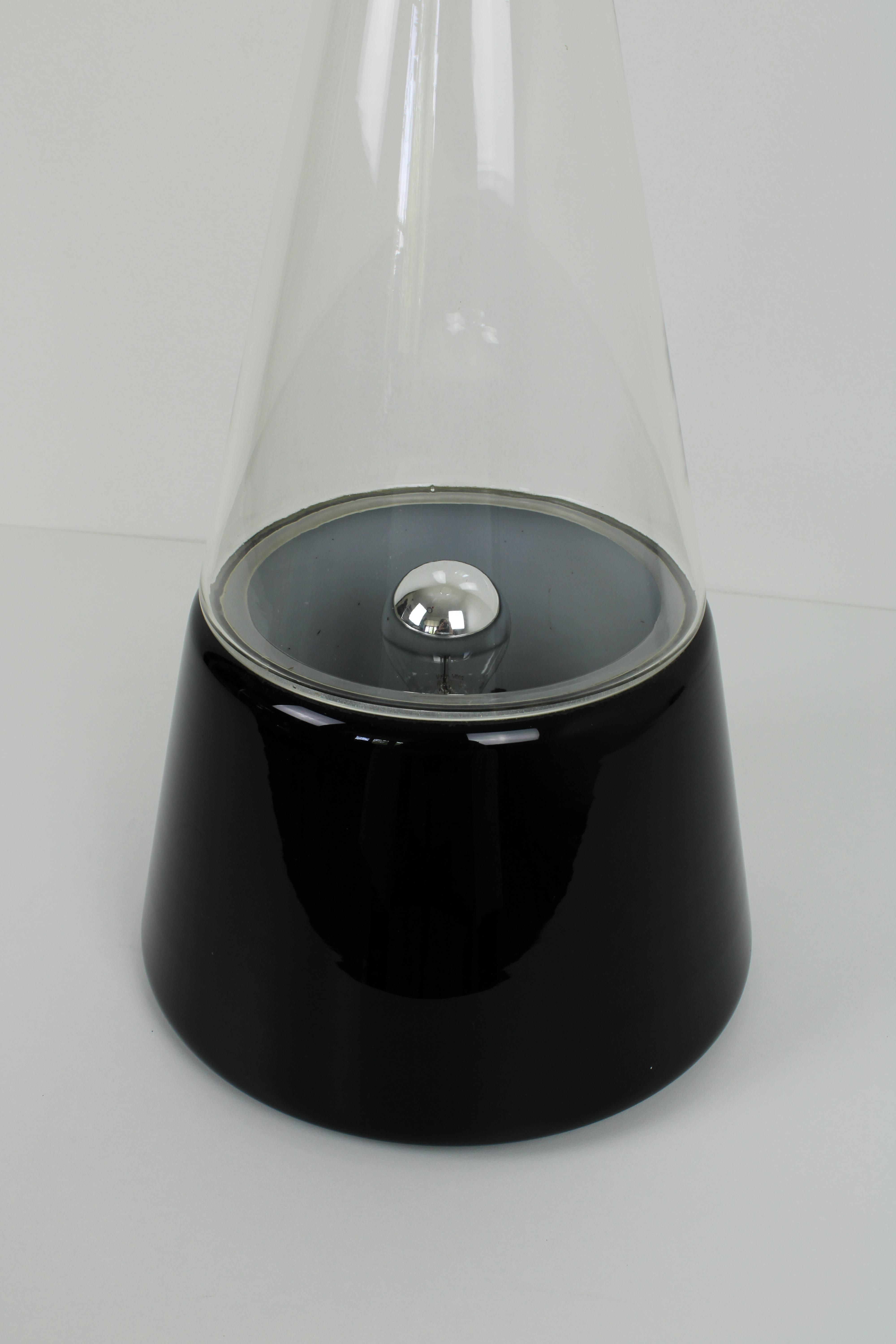 Large Black Murano Glass Table Lamp by Res, 1980s 1