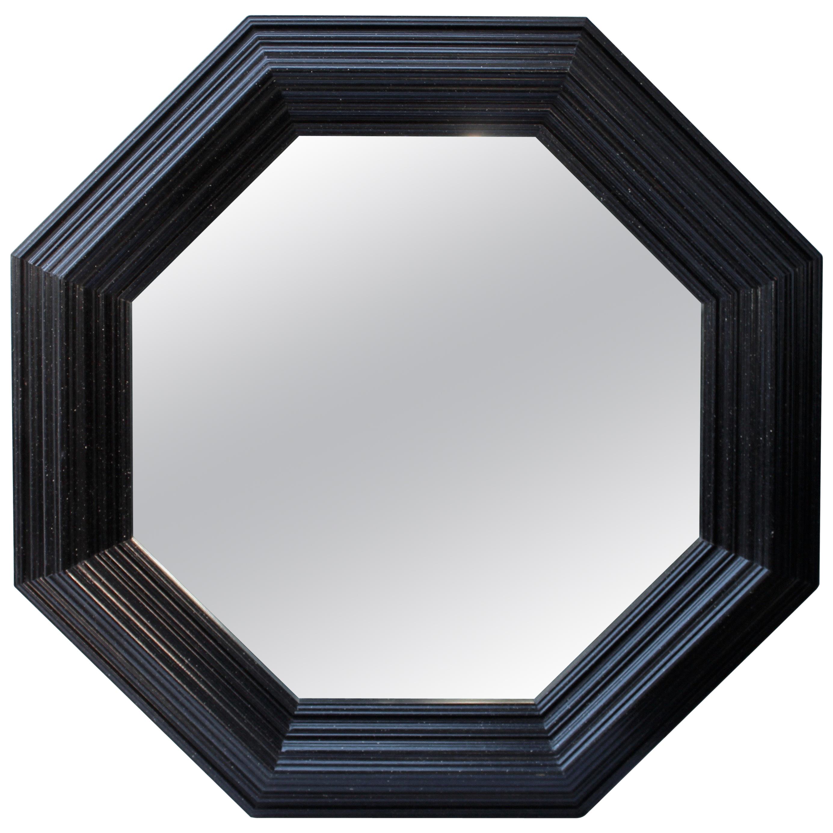 Large Black Octagonal Mirror