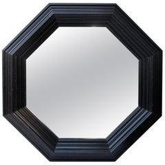 Large Black Octagonal Mirror