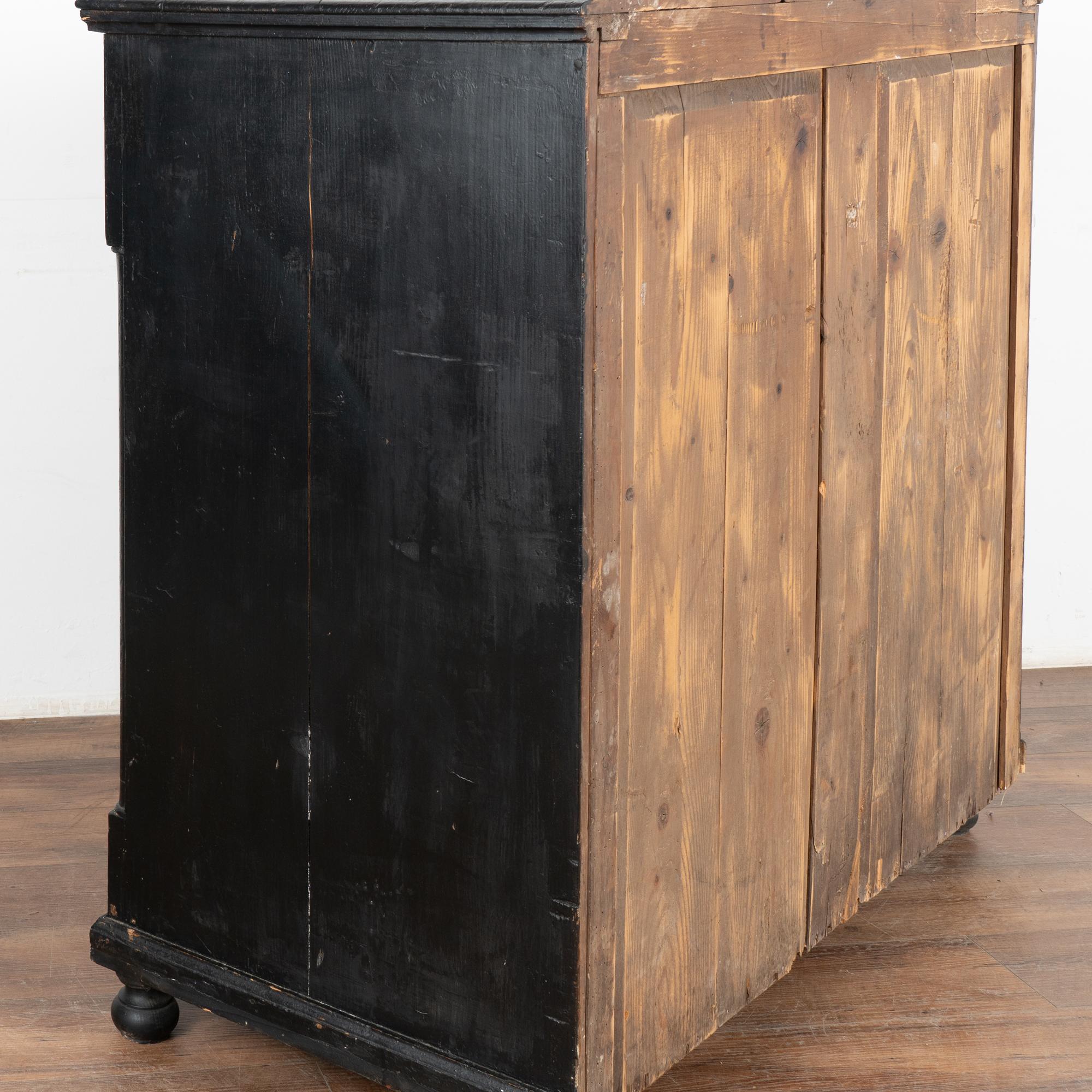 Large Black Painted Chest of Five Drawers, Circa 1890 5