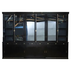 Antique Large Black Painted Display Cabinet, Denmark 1900-1920