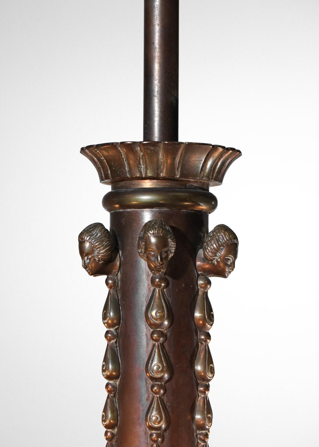 large black patina bonze chandelier from the 30/40's For Sale 3