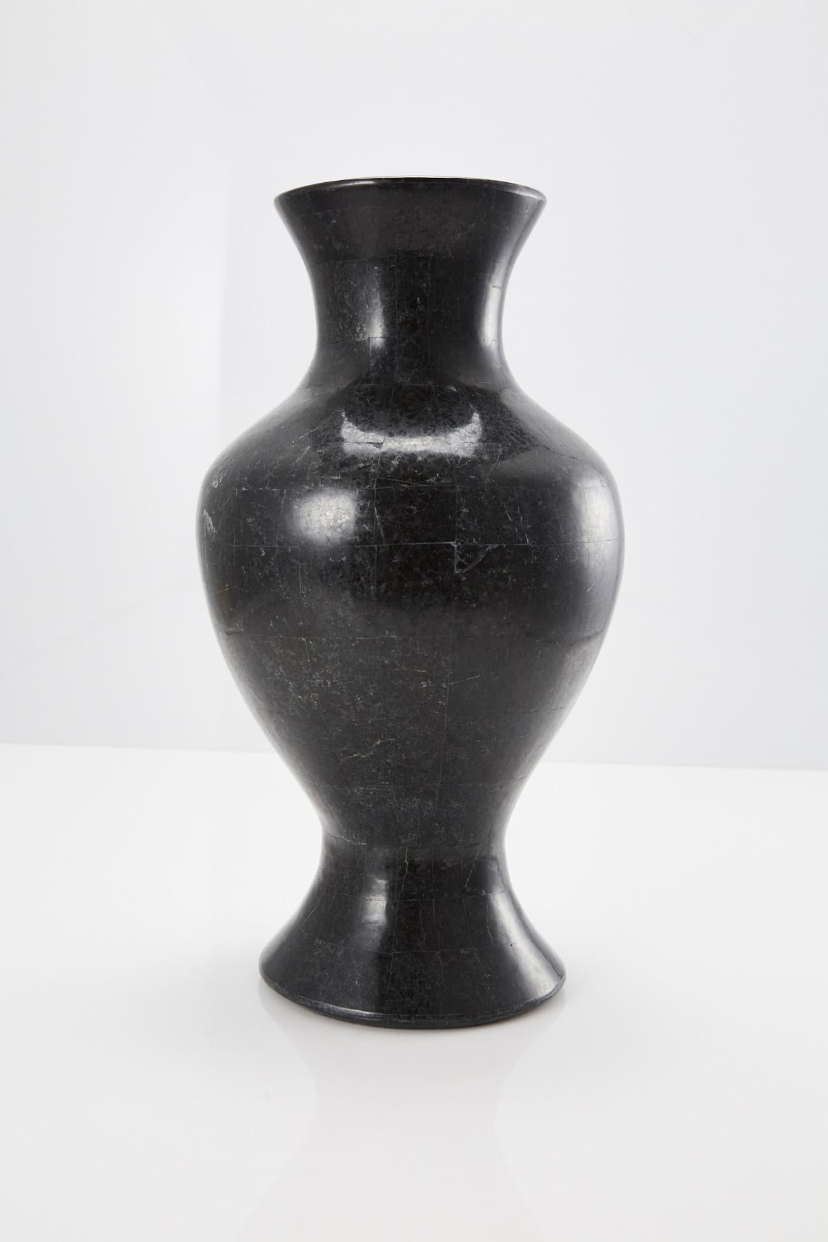 Minimalist Large Black Postmodern Tessellated Stone 