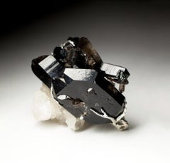 Large Black Quartz Morion Silver Pendant Raw Crystal Black Natural Gemstone