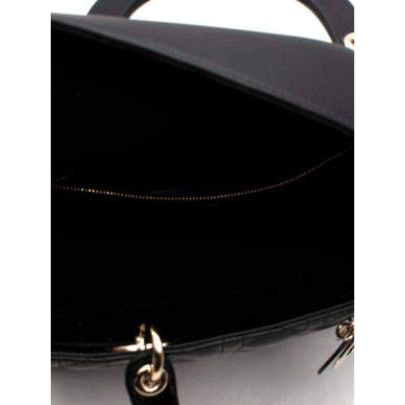 Large Black Quilted Lady Dior Bag For Sale 4