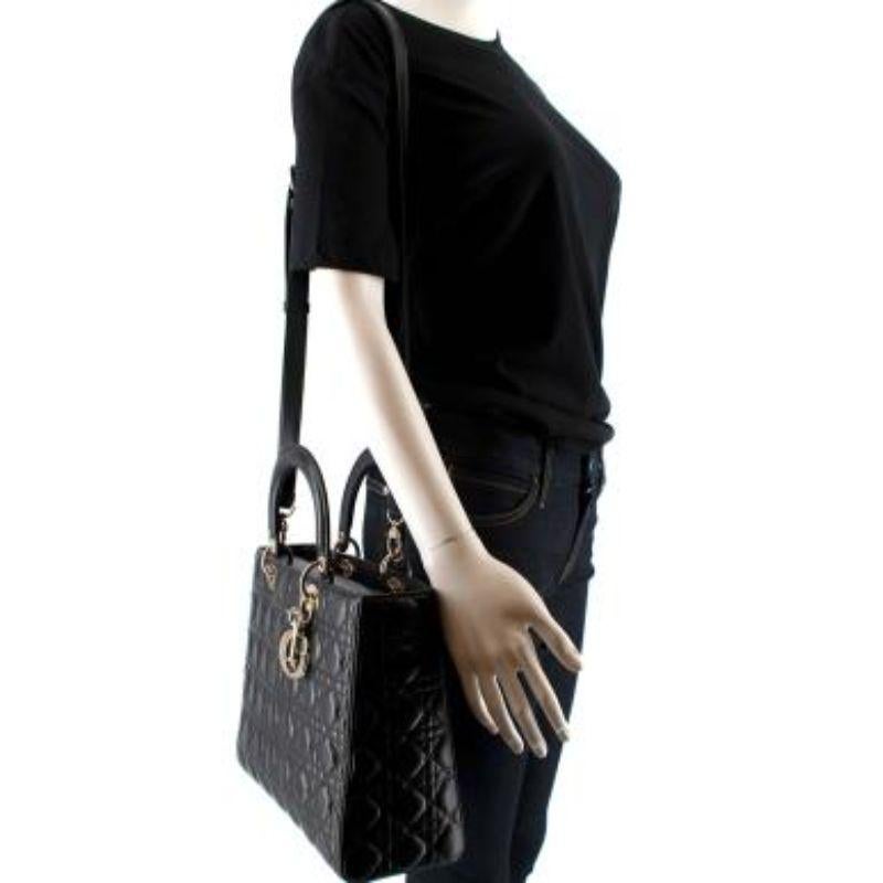 Women's Large Black Quilted Lady Dior Bag For Sale