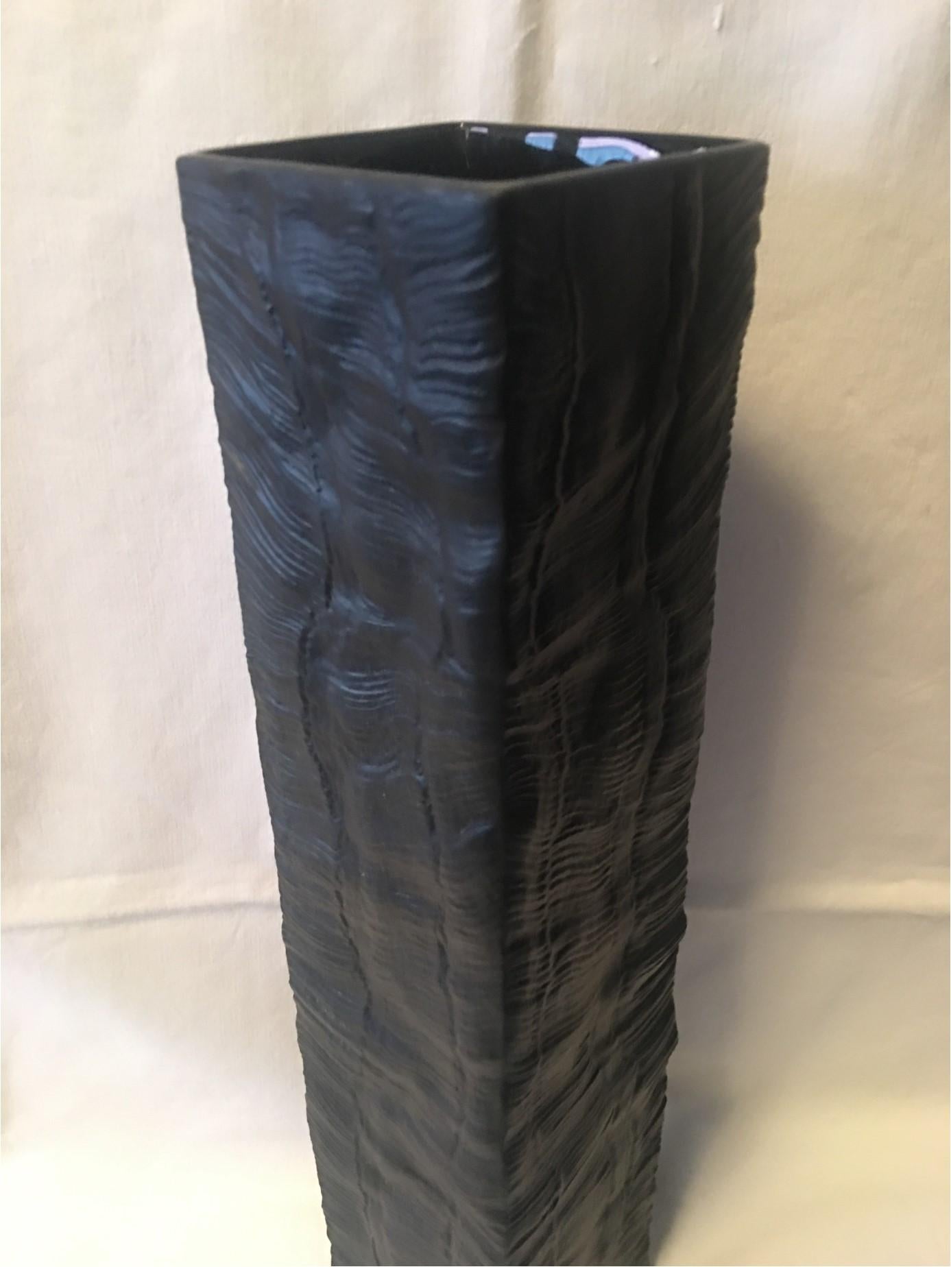 Large Black Rosenthal Studio Line Vase by Martin Freyer In Good Condition For Sale In Frisco, TX