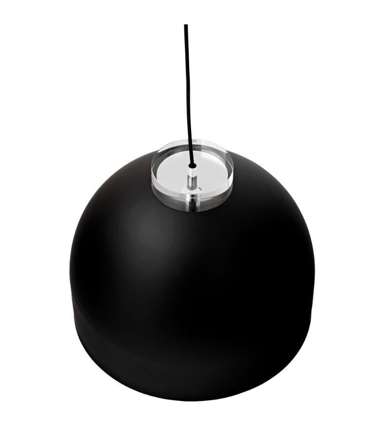 Moderne Grande lampe à suspension ronde noire en vente
