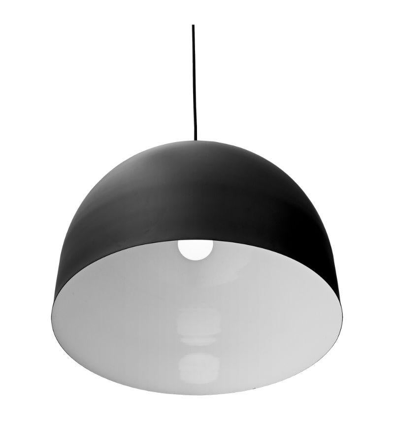 Danish Large Black Round Pendant Lamp For Sale