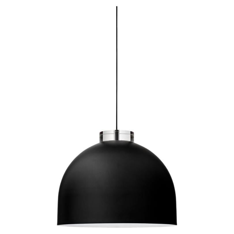 Grande lampe à suspension ronde noire en vente