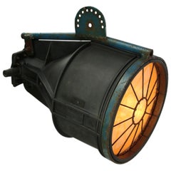 Large Black Rubber Vintage Industrial Clear Glass Hanging Spot Light