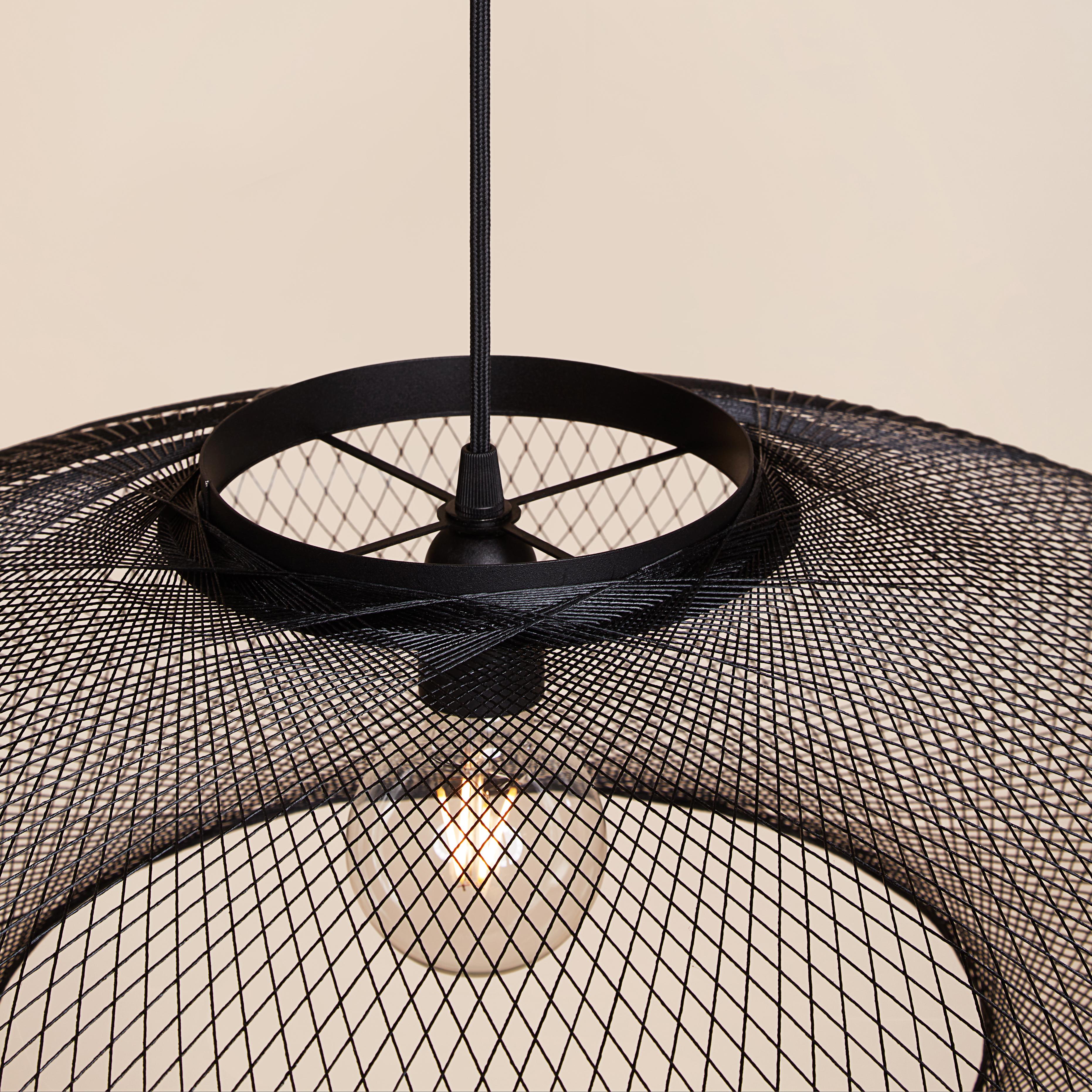 Large Black UFO Pendant Lamp by Atelier Robotiq For Sale 3